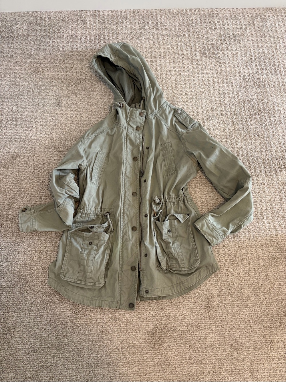 Ardene Olive Utility Anorak Jacket with Hood